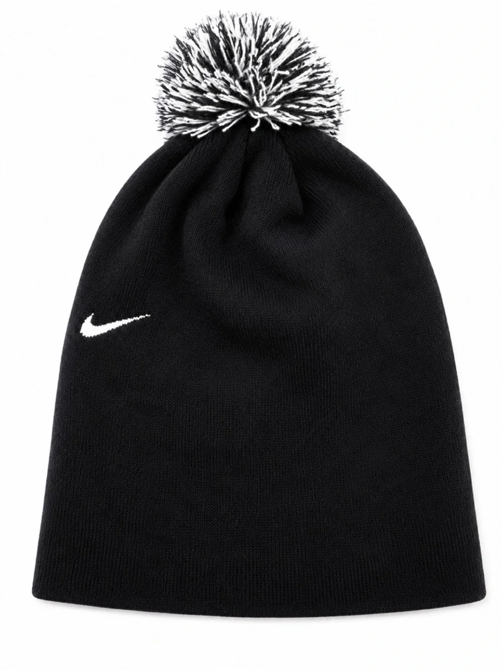 Nike Youth Black & White Pom Beanie